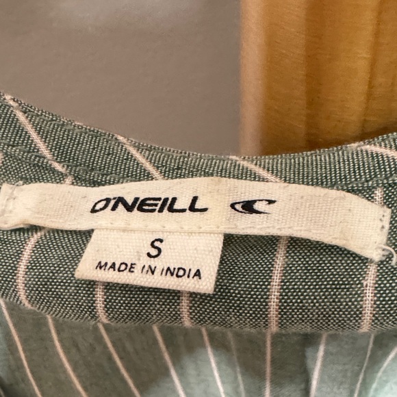 O'Neill Sage Green Striped Blouse - Picture 2 of 4